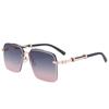 Nuevas gafas de sol de doble haz con montura media anti-ultravioleta, gafas de sol de moda famosas en Internet, gafas de sol transfronterizas de alta gama para hombres, de moda