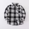 Camisa de Manga Larga Nueva para Niños y Niñas, Primavera y Otoño 2026, Cuello Camisero a Cuadros, de Botones