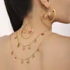Xinyixinxin Temporada Navideña Transfronteriza Más Vendido Juego de Pulsera Collar Pendientes con Esmalte Acero Inoxidable Material No Se Desvanece