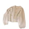 Cardigan de Caxemira Estilo Tweed Moda Botão Dourado Inverno Novo Versátil Doce Top Modelador Elegante Pequena Camisa Suéter para Mulheres
