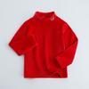 Camiseta de cuello alto gruesa con forro polar para niños y niñas, de otoño e invierno, con cuello medio alto, cálida, de manga larga, para interior.