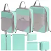 Bolsa de Almacenamiento de Viaje de Compresión Seleccionada Cuidadosamente Juego de 8 Piezas Bolsa de Almacenamiento de Malla con Cordón Separado Bolsa Organizadora para Equipaje, Maquillaje y Artículos de Tocador
