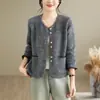 Foto real estilo fragrância pequena imitação de veludo de marta malha de sarja casaco de malha outono e inverno novo versão coreana solto macio pegajoso cardigã de malha