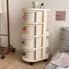 Estante de almacenamiento tipo crema, carrito de bocadillos, soporte para cosméticos, estantería de dormitorio, mesita de noche, estante de almacenamiento móvil debajo de la cama