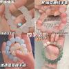 Pulsera Rosa Transparente Hielo de Color Degradado Suave Envuelto en Dedos para Niñas para Jugar con Cuentas Redondas Pulsera de Vidrio para Mujeres Joyería de Alta Gama Venta al por Mayor