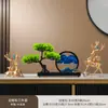 Nuevo adorno de pintura de arena de pino de bienvenida estilo chino para sala de estar, entrada, oficina, sala de té, vitrina, mueble de TV, decoración de mueble de vino
