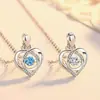 Collar de Corazón Pulsante en Stock, Material Ecológico Transfronterizo Europeo y Americano, Cadena Dinámica para Clavícula con Forma de Corazón, Regalo de San Valentín al por Mayor
