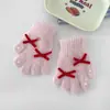 Guantes de Peluche de Gatito para Niñas, Nuevo Estilo de Invierno, Cálidos, Lindos, Separados por Dedos, Compatibles con Pantalla Táctil, Guantes Kt a Prueba de Viento
