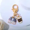 Lindo Colgante de Gato de Metal para Café Llavero Corazón de Niña Antiperdido Estuche para Auriculares AirPods Colgante Decorativo para Memoria USB