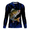 Nova camiseta masculina de manga longa com estampa digital 3D e gola redonda estampada, de venda transfronteiriça