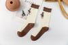 Calcetines Zhuji con Puños, Calcetines de Media Caña para Mujer, Estilo Primavera y Otoño, Estilo Trendy Ins, Estilo Japonés, Calcetines Largos Deportivos para Otoño e Invierno, Versátiles con Diseño de Oso