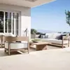 Sofá Exterior Combinación Patio Villa Jardín Hotel Terraza Exterior Ocio Impermeable Protector Solar Muebles de Madera Maciza de Teca