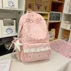 Nova Mochila Estilo College, Bolsa Escolar Leve e Fofa, Bolsa de Ombro Único para Alunos do Ensino Fundamental II e Ensino Médio, Mochila para Deslocamento para Estudantes Universitárias