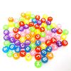 Accesorios de Joyería DIY Cuentas Sueltas Perforadas Pulsera Mezclada Aleatoriamente 100 Cuentas Acrílicas con 26 Letras Inglesas Redondas Cuadradas