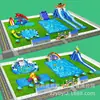 Castelo Inflável para Exterior Piscina Móvel Área Cênica Parque Aquático Combinação de Instalações Tobogã Grande Pista de Obstáculos para Crianças
