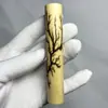 Pieza de Mango de Bambú de Jade Sólido con Material de Cristal Amarillo, Grabado Dorado, Arte de Bambú Tallado a Mano, Bambú al por Mayor