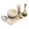 Conjunto Degradê Sakura Matcha Tigela de Chá Cerâmica Japonesa Suporte para Batedor de Chá Ferramentas de Chá da Dinastia Song