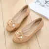 Bai Zhenhe 2026 Verano Nuevo Estilo Boca Baja Zapatos para Mujer de Mediana Edad Suela Suave Cómodos Modernos Zapatos para Mujer Punta Redonda Zapatos de Trabajo