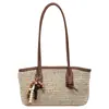 Nueva Bolsa Tejida de Paja Arcoíris de Gran Capacidad para Mujer, Bolso Tejido de Moda para Viajar, Bolso de Hombro, Bolso de Axila, Bolso de Mano Tote