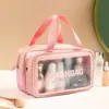 Bolsa de Aseo Cosmética Nueva Estilo Doble Capa Escarchada Impermeable Separación Seco y Húmedo Bolsa Portátil para Artículos de Tocador