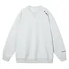 Sudadera Pesada Estilo Americano Cuello Redondo 400g con Parches Estructurales Mangas Raglán, Jersey con Bordado de Letras, Top/Chaqueta de Moda