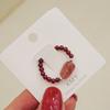 Anillo de cristal natural perla turmalina cristal fresa anillo que no se decolora anillo elástico simple para combinar con todo joyería de temperamento