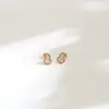 Brincos de Titânio com Concha Mini Cabaça Estilo Retro Luxo Leve Brincos Simples Pulseira Elegante Colar Moderno Versátil