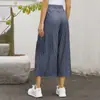 Roupas femininas transfronteiriças da Amazon estilo primavera europeu e americano sem cinto soltas cintura alta soltas calças cropped estilo artístico calças de perna larga