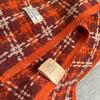 Cachecol Feminino Quente 100% Lã Outono/Inverno 2026 com Franja Xadrez de Fio Prateado, Cachecol Longo com Borlas Estilo Chanel