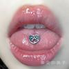 Língua de unha de aço titânio 14g urso língua de unha língua anel de língua de unha piercing jóias perfuradas europeu e americano menina quente doce legal