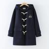 Broche Jk Botón de Cuerno Abrigo de Lana para Mujer Otoño e Invierno 2025 Estilo Escuela Japonesa de Longitud Media Petite