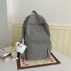 Mochila de Pana Versátil Estilo Coreano Ins de Moda para Mujer Diseño de Nicho Gran Capacidad Mochila Escolar para Estudiantes Mochila Casual