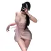 Ropa de noche sexy para momentos coquetos, lencería sexy, estilo de deseo puro, camisón con cordones, ropa de malla qqny