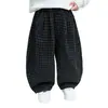 Pantalones para Niños Primavera y Otoño 2026 Nuevos Estilo Coreano Moda Cuadros Pierna Ancha Pantalones Casuales Versátiles Largos