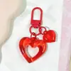 Hebilla de Puerta Transparente con Forma de Corazón Hueco Anillo para Tarjeta Hebilla Colgante Colgante para Bolsa Muñeca Accesorios para Joyería DIY Material para Llavero