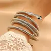 Pulseira de Metal Exagerada Transfronteiriça Europa e Estados Unidos Pulseira Cobra Ano Serpente Dourada Enrolada Retrô Joias de Luxo Leve de Alta Qualidade