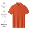 Camisa Polo de Algodón Seda de Hielo Ropa de Trabajo Verano Fresca Cuello Solapa Manga Corta Oficina de Inscripción Universitaria Camisa Cultural Exterior para Hombre
