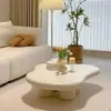 Mesa de centro em formato de nuvem para sala de estar, adequada para espaços pequenos, cor creme, design único, mesa de chá simples moderna criativa tendência