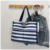 Bolso de Mano Rayado Estilo Coreano Bolso Tote para el Brazo Bolso de Playa Estilo Vacaciones Bolso de Mano para Salidas de Primavera 2026