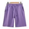 Pantalones Cortos de Algodón Terry Moda Callejera Primavera y Verano 2024 para Hombres y Mujeres, Casual Sueltos Color Sólido de Cinco Puntos Venta al por Mayor Retro Tendencia Marca