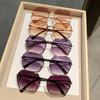 Gafas de Sol Sin Marco para Mujer de Gama Alta para Rostro Grande Anti-ultravioleta Rostro Redondo Gafas de Sol Protectoras Solares de Verano 2025 Nueva Moda Adelgazantes