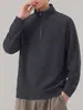 Sudadera con Media Cremallera y Manga Larga Estilo Americano An Yang para Hombre 2026 Otoño Nuevo Estilo Holgada Versátil Texturizada Cuello Alto