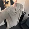 Camisa Polo de Malha Listrada Manga Curta Masculina Verão Sensação Gelada Estilo Old Money Gola Camisa Retro Americano Secagem Rápida Meia Manga