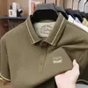 Camiseta Polo de Malha Stretch Algodão de Fibra Longa Xinjiang Leishibert Masculina Manga Curta Verão Respirável Não Amassa Camiseta Manga Curta