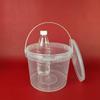 Cubo de almacenamiento portátil de tambor transparente, cubo de embalaje sellado para frutas, pesca, hierba asada, cubo de embalaje de plástico para lavandería con cuentas