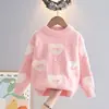 Ropa Infantil Prendas de Punto para Niñas Ropa de Punto para Bebés Niñas Otoño e Invierno Nuevo Cachemir de Imitación Prendas de Punto para Niños Medianos Estilo Extranjero Cálido Ropa de Punto para Niños 2025