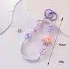 Nova Cor-Bloqueio Boneca Desenho Animado Corrente de Telefone com Contas, Pingente de Bolsa, Acessório Chaveiro de Corrente de Contas, Corrente Pendurada de Menina Fofa