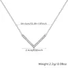 Collar de plata de ley S925 transfronterizo popular minería grande en forma de V microincrustado con circón collar lujo ligero diseño simple sentido nicho clavícula