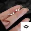 Pendientes de Estrella de Diamante Incrustados en Aguja de Plata 925 para Mujer, Estilo Bosque Simple, Estilo Fresco y Cool, Pendientes de Estrella de Cinco Puntas Personalizados