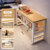 Estante de almacenamiento para cocina, multifuncional, de pie, mesa multicapa, tabla de cortar, banco de trabajo, estante de almacenamiento para microondas y utensilios de cocina, armario lateral